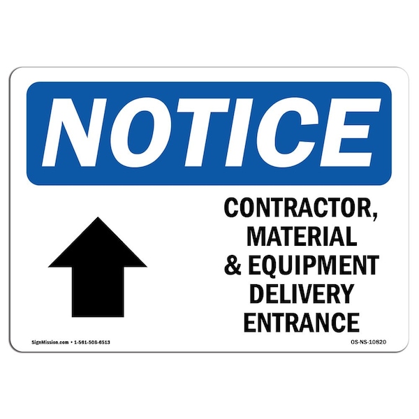 Sign, 3.5" H, Contractor Material And Equipment Sign, Landscape, NS-D-35-L-10820-10PK